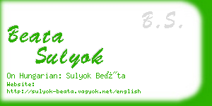 beata sulyok business card